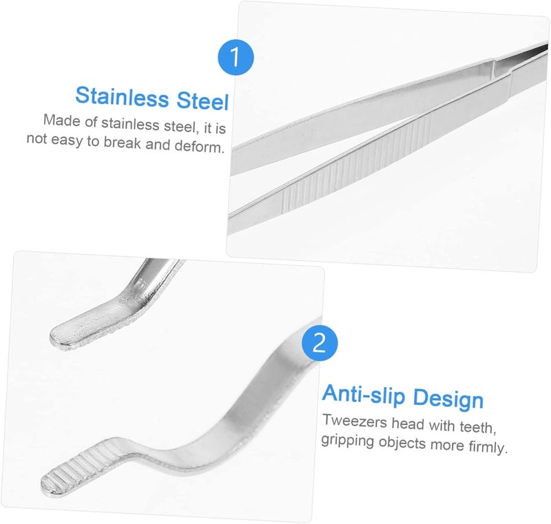 JECOMPRIS 1pc Stainless Steel Test Tube Tweezer Long Handle Round Nose Plier for Laboratory Experiments High Temperature Resistant Lightweight and Portable Chemistry Accessory - Image 3
